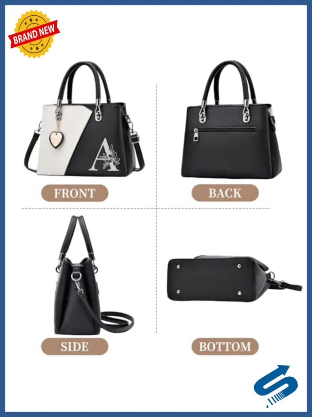 PU Leather Satchel Tote Handbag Crossbody Shoulder Bag Top Handle